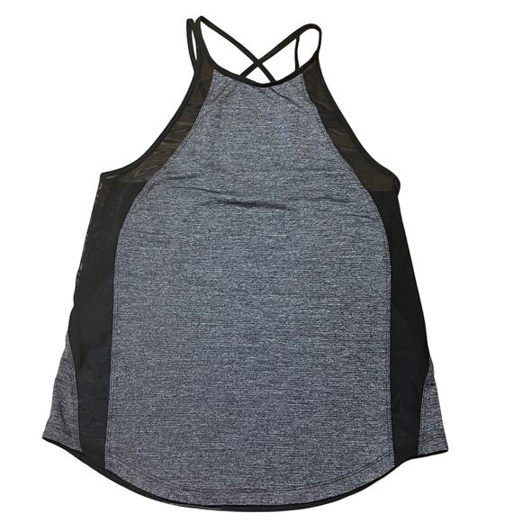 Lululemon Heathered Gray and Black Mesh Tank Top Size Small - Picture 1 of 4